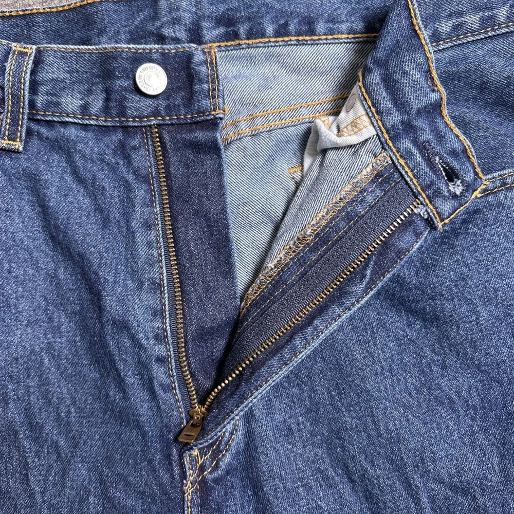 Levis 505 Regular Fit Jeans Mens 36x32 Dark Wash Straight Leg 100% Cotton Denim
